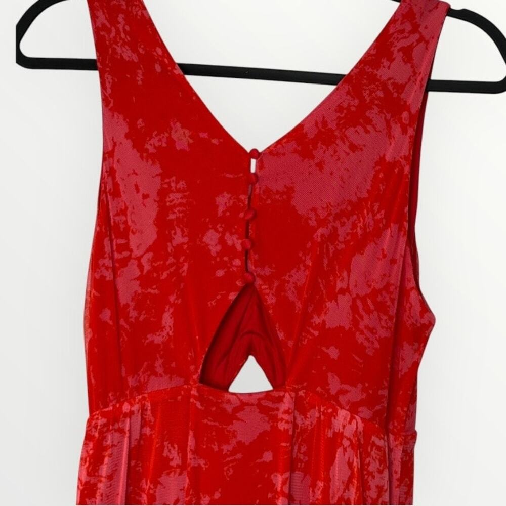 Thakoon Collective Sleeveless Double V Neck Cocktail Midi Dress Red Size 4 - Picture 14 of 16